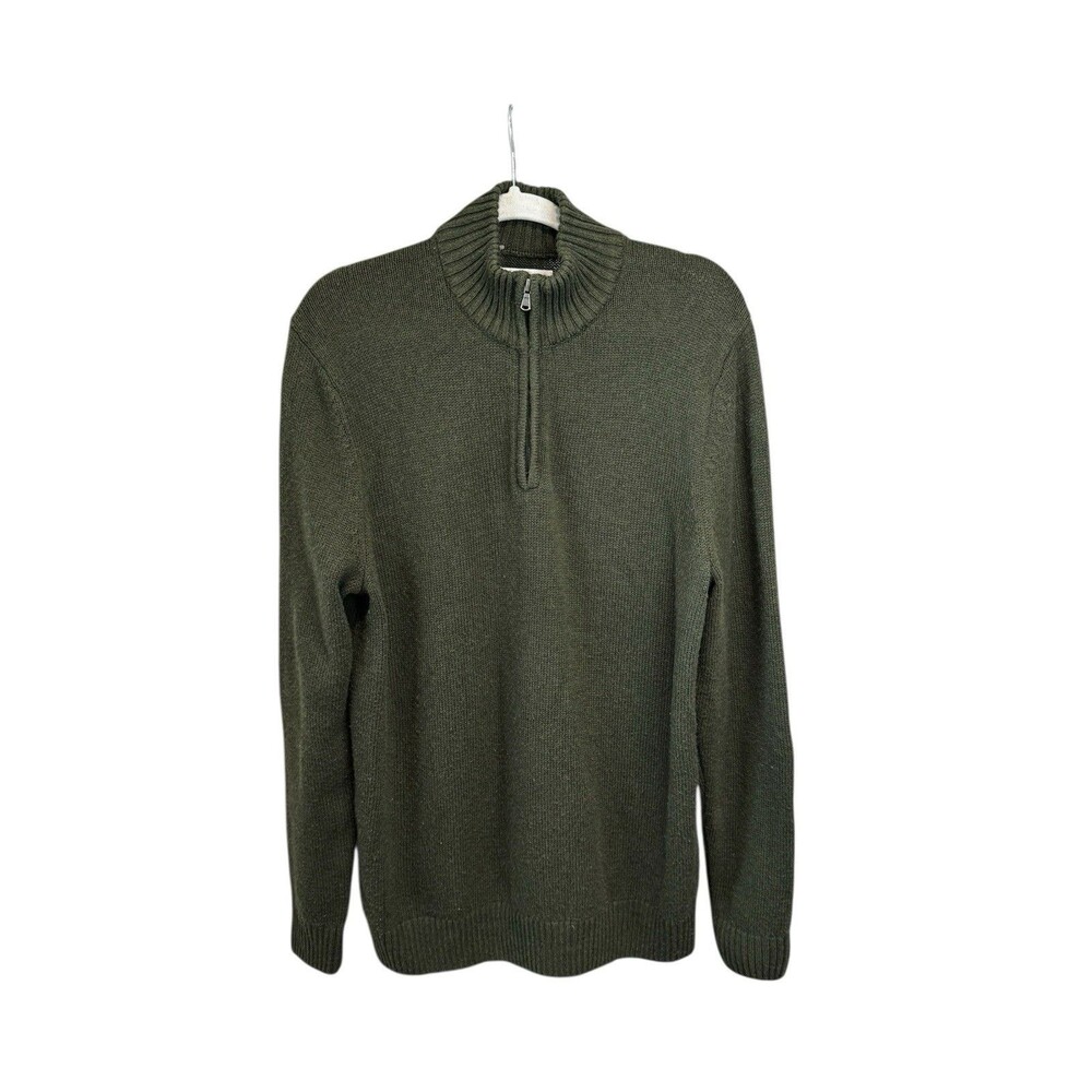 Sonoma Sweater Men XL Olive Green Pullover 1/4 Zip Long Sleeve Mock Neck NWT